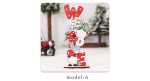 Close-up of wooden Welcome gnome Christmas tabletop sign with snowflake details