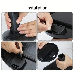 Installation steps for the rotating LED makeup mirror with black base and support stand