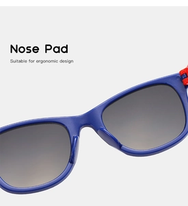 Ergonomic integrated nose pads on kids' dinosaur sunglasses for maximum comfort
