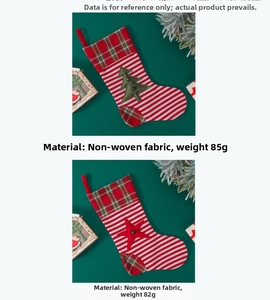 Detail view of knitted Christmas stockings with tree and star patterns for holiday decor