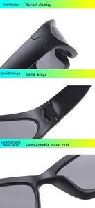 Detail of durable hinges and comfortable nose pads on kids sport oval sunglasses