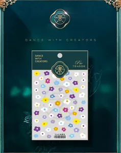 Vue détaillée des autocollants 5D pour ongles TS-512 avec motifs de fleurs de frangipanier