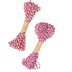 1.5mm red and white bakers twine cotton rope roll for Christmas gift wrapping and DIY crafts