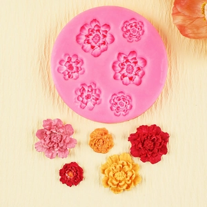 Moule en silicone pivoine pour savon DIY, bougies et décorations de gâteaux fondant