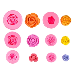 3D rose flower silicone mold for creating handmade scented candles and decorative soaps