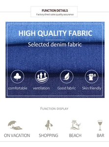 Macro trama di tessuto denim blu traspirante di alta qualità per pantaloncini sexy