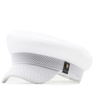 Breathable Mesh Newsboy Cap Flat Top Navy Style Summer Sun Hat Adjustable Polyester Retro Painter Hat For Women Men