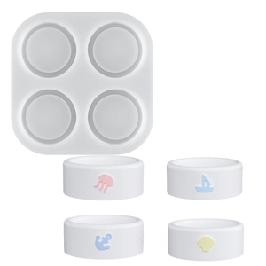 Stampo in silicone a 4 cavità per candele a tema marino e artigianato in resina epossidica