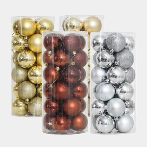 24-piece shiny Christmas ball set for tree decoration in gold, red and silver