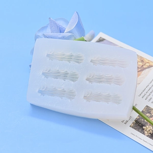 6-cavity leaf texture silicone mold for chocolate and fondant cake decoration