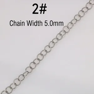 Stainless steel oval ring chain link necklace DIY accessory, 5.0mm width design