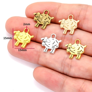 DIY alloy lamb pendants in gold, silver, and bronze finish for jewelry making