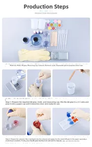 DIY resin coaster kit with silicone molds, mixing tools, and 3:1 ratio AB glue set