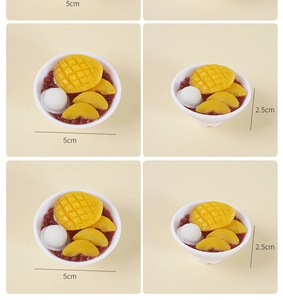 5cm miniature mango pudding dessert bowl model with detailed dimensions for dollhouse