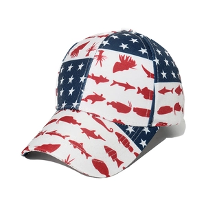 Casquette de baseball 3D drapeau américain avec étoiles bleues et rayures poissons