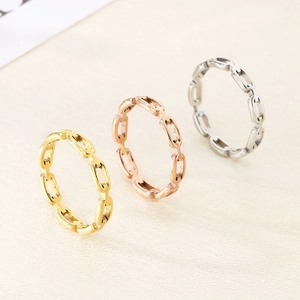 Anello In Acciaio Inossidabile Maglie Di Catena Cavo Geometrico Minimalista Stile Industriale Gioielli Per Uomini Donne