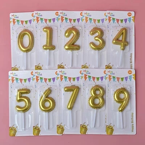 Golden galaxy starry sky gradient number candles for romantic birthday party sets
