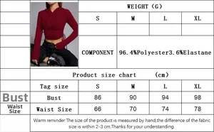 Size chart for wine red slim fit hooded top with polyester and elastane fabric details