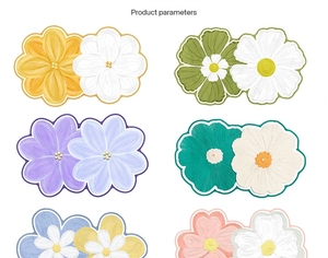 Detail showing various oil painting style flower patterns and color options for bathroom mats