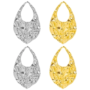 Hammered Teardrop Pendant 304 Stainless Steel Hollow Irregular Texture DIY Jewelry Finding Making Accessory For Necklace