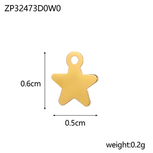 Pendentif étoile minimaliste en acier titane doré 0,6x0,5cm pour bijoux DIY