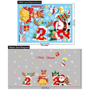 Detailed Christmas window stickers set featuring Santa, reindeer and snowman graphics