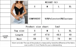 Tableau des tailles pour caraco ajusté avec mesures en cm pour les tailles S M L XL