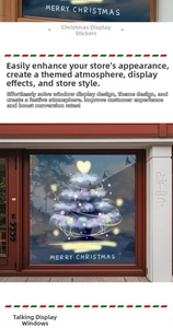 Dettaglio dell'adesivo natalizio luminoso con albero artistico e luce stellata