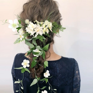 Bridal Hair Accessory Satin Simulation Flower Vine Elegant Forest Style Floral Headpiece For Wedding Party Photography Women
