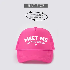 Größentabelle für pinkfarbene Trucker-Mütze mit Kopfumfang 56-58cm für die ideale Passform