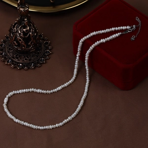 Irregular natural freshwater pearl necklace with adjustable S925 sterling silver chain