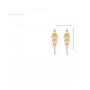 Size chart for French vintage tassel earrings with pearls and rhinestones details