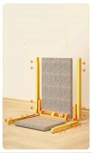 Detailed view of the L-shaped cat scratcher with reinforced screws and durable cardboard