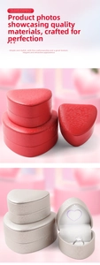 Macro detail of heart-shaped PU leather jewelry box with integrated LED light