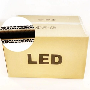Detailed view of corrugated cardboard packaging for solar LED crackle glass jar lights
