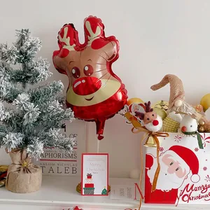 Ballon de Noël en aluminium en forme de renne pour décoration de fête festive