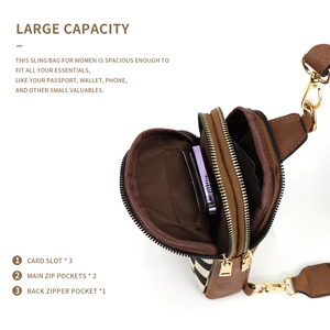 Sac bandoulière femme en PU à damier avec poches multifonctions et sangles amovibles