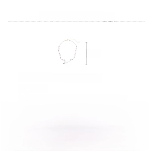 Detailed chart of bow and star pearl necklace with dimensions and materials