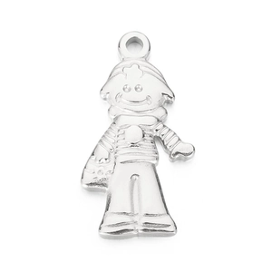 Pendentif garçon créatif en acier inoxydable argenté pour collier style hip hop punk