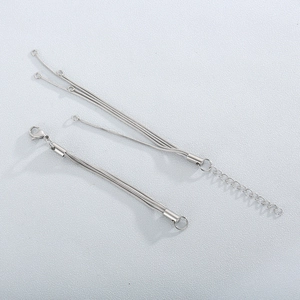 Silver stainless steel multi-strand woven chain with lobster clasp for DIY jewelry