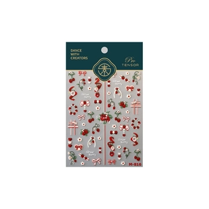 Self-adhesive cherry and strawberry nail art stickers with bows and hearts, M-816 design