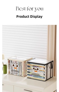 Close-up of clear waterproof book storage box with reinforced frame and top lid