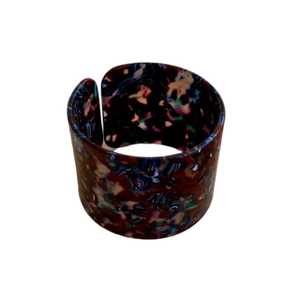 Vintage tortoiseshell acetate cuff bracelet with wide open design for women