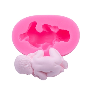 Moule en silicone 3D bébé endormi pour gâteaux fondant et artisanat de savon