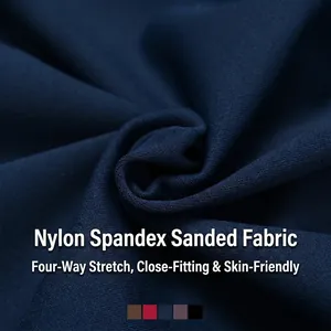 High-waist brushed yoga shorts in navy blue with premium 4-way stretch fabric