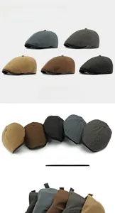 Detail view of preppy style flat caps featuring soft fleece lining for winter warmth