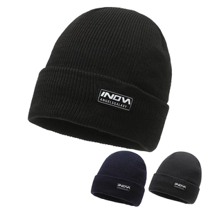 Berretto In Maglia Invernale Foderato In Pile Caldo Con Risvolto A Costine Berretto Con Toppa Con Lettere Cappello Antivento