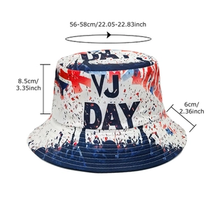 Bob à imprimé graffiti avec drapeau britannique et motif VJ Day pour protection solaire
