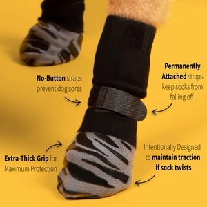 Waterproof non-slip dog socks with adjustable straps for medium small dogs outdoor