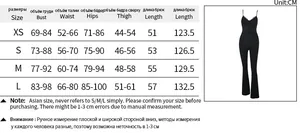 Detailed size chart in centimeters for lace tube top sexy backless jumpsuit for women